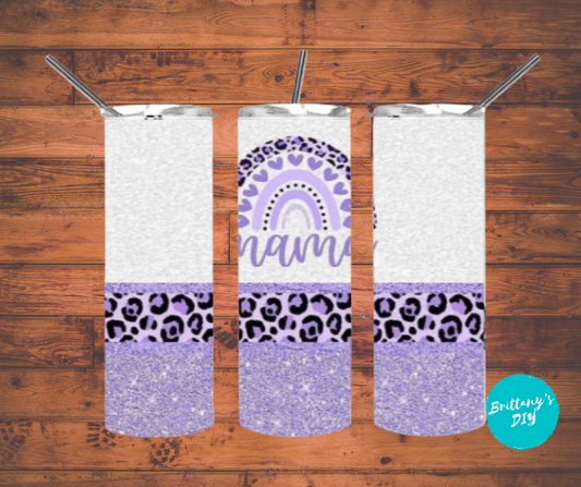 20oz Purple Ombré Mama Cheetah Tumbler