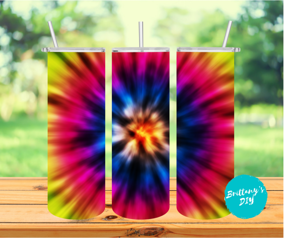 Red and White Tie Dye Tumbler