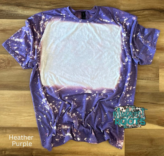 Blank Bleached T-shirt in Heather Purple