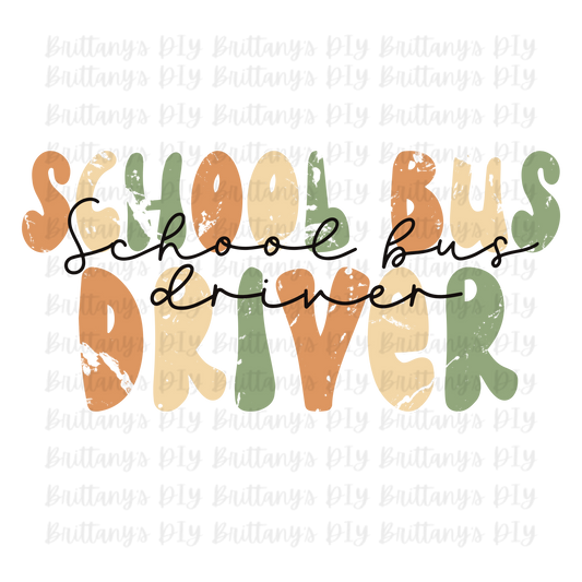 School Bus Driver Sublimation Print
