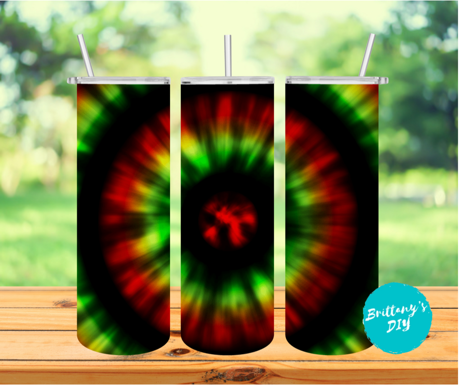 Pink Black and White Tie Dye Tumbler