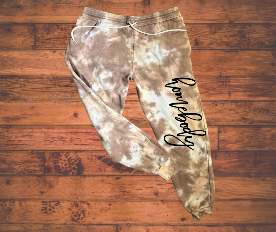 Homebody Tie Dyed Joggers in Tan