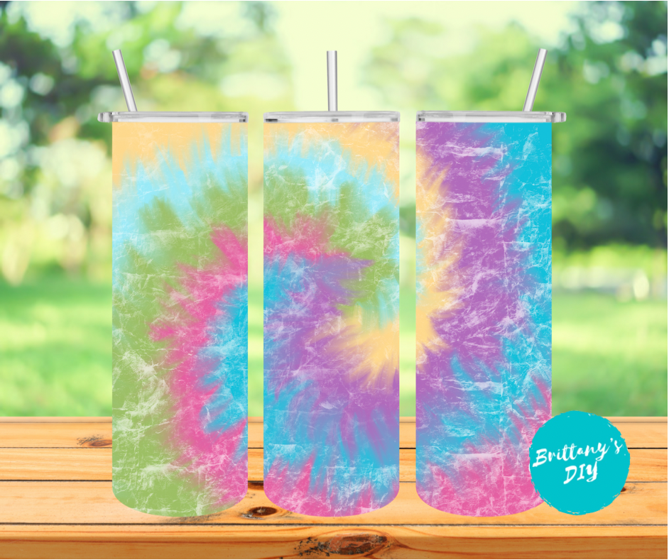 Pink and White Tie Dye Tumbler