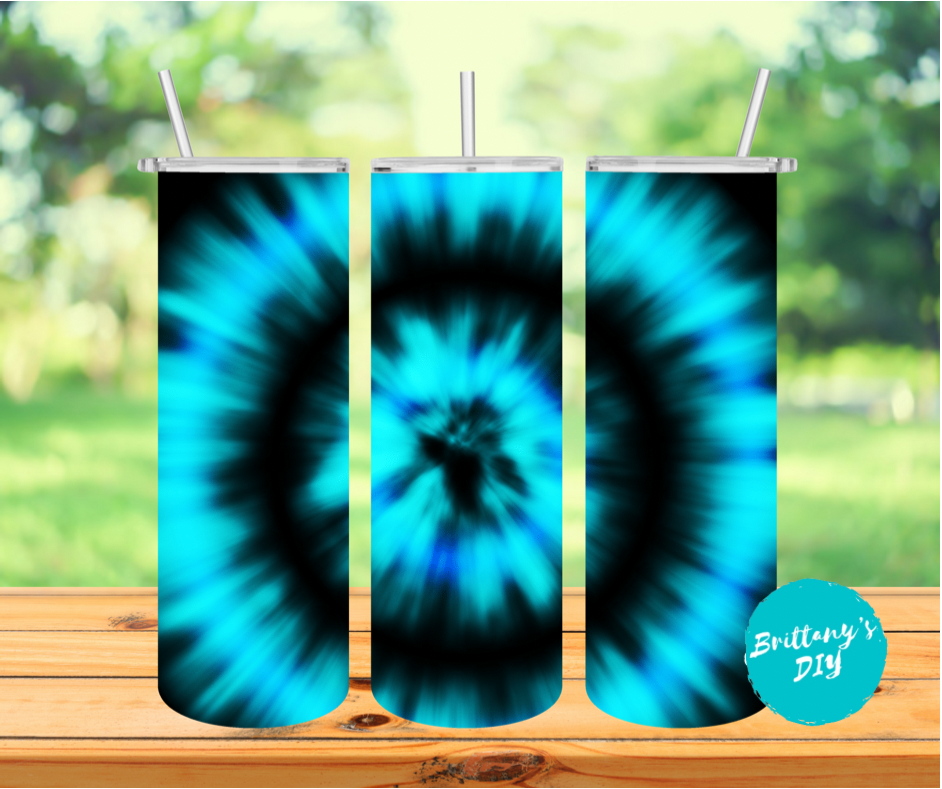 Pink Black and White Tie Dye Tumbler