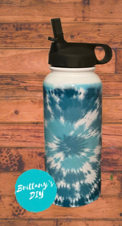 Teal Tie Dye Tumbler