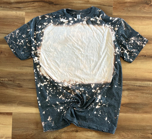 RTS Blank Bleached T-shirt in Heather Dark Grey Splatter