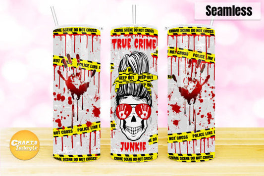 True Crime Junkie Glass Can with Bamboo Lid