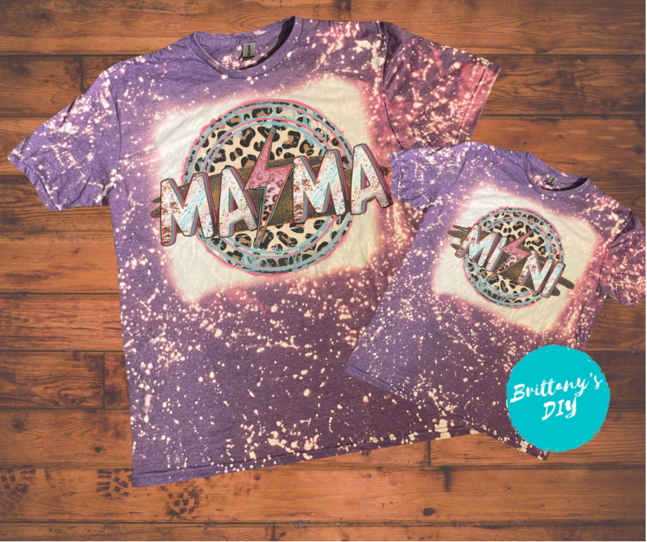 Mama and Mini Purple Bleached Shirt Set