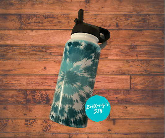 Teal Tie Dye Tumbler