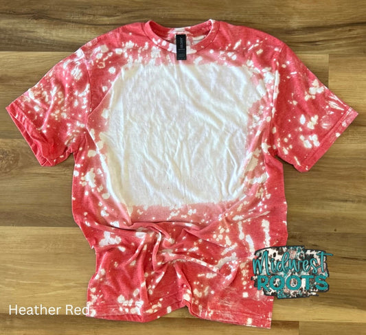 Blank Bleached T-shirt in Heather Red