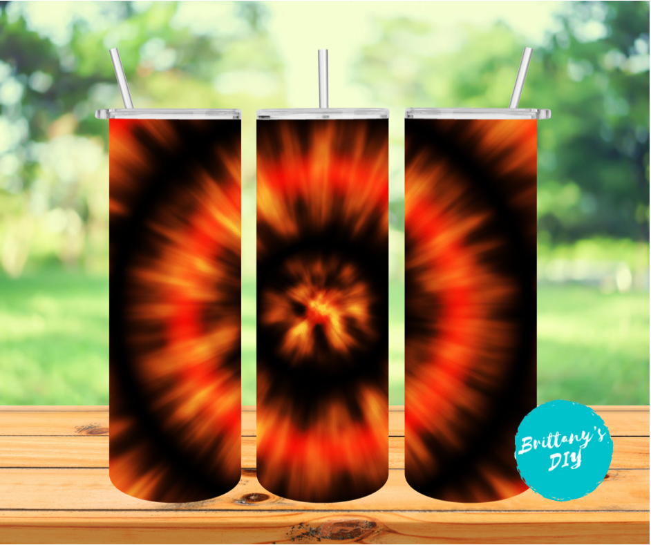 Purple Black and White Tie Dye Tumbler