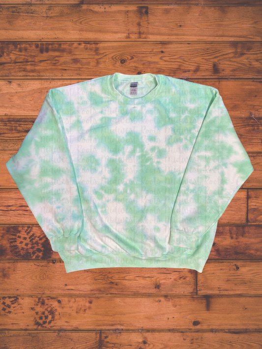 Blank Tie Dye Top in Lime Green