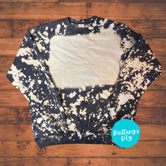 Blank Bleached Sweatshirt in Heather Navy