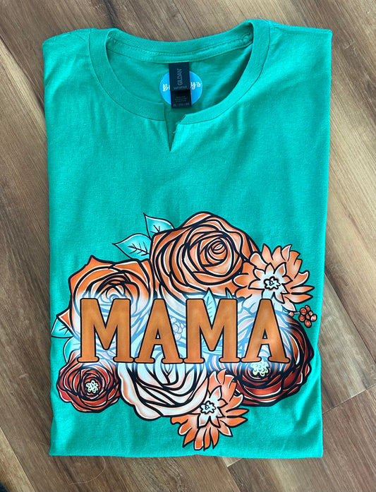 Mama Orange Flowers Top