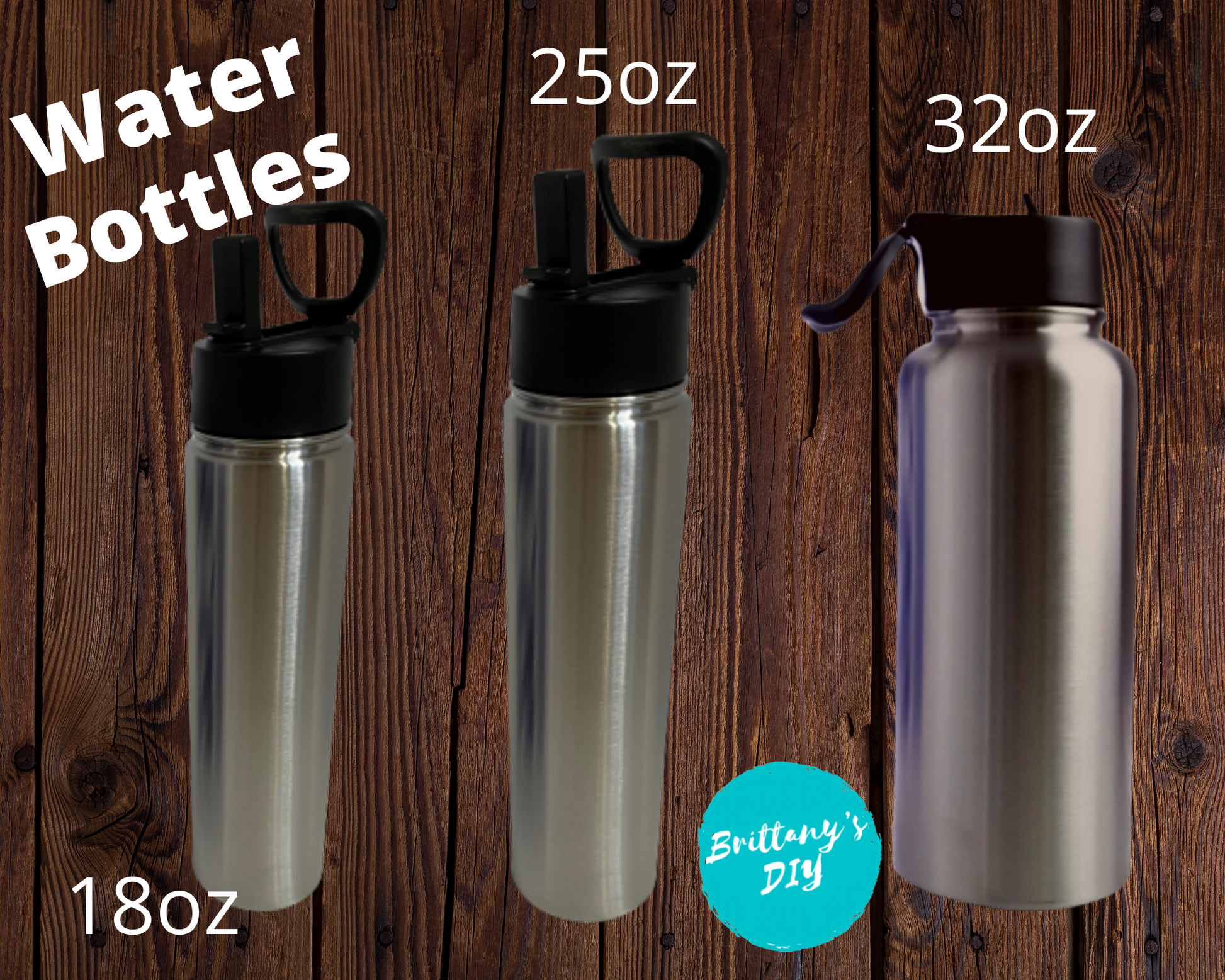 Custom Water Bottles, Sizes